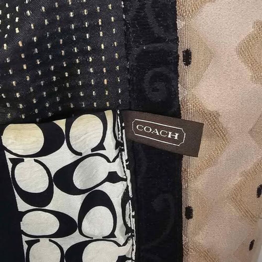 Vintage Coach Patchwork Bag Women's Purse with Scarf